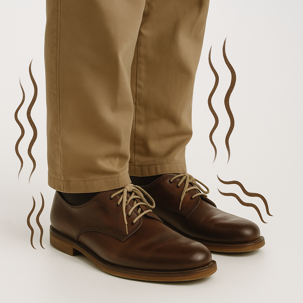 Homem em pé com tremor ortostático