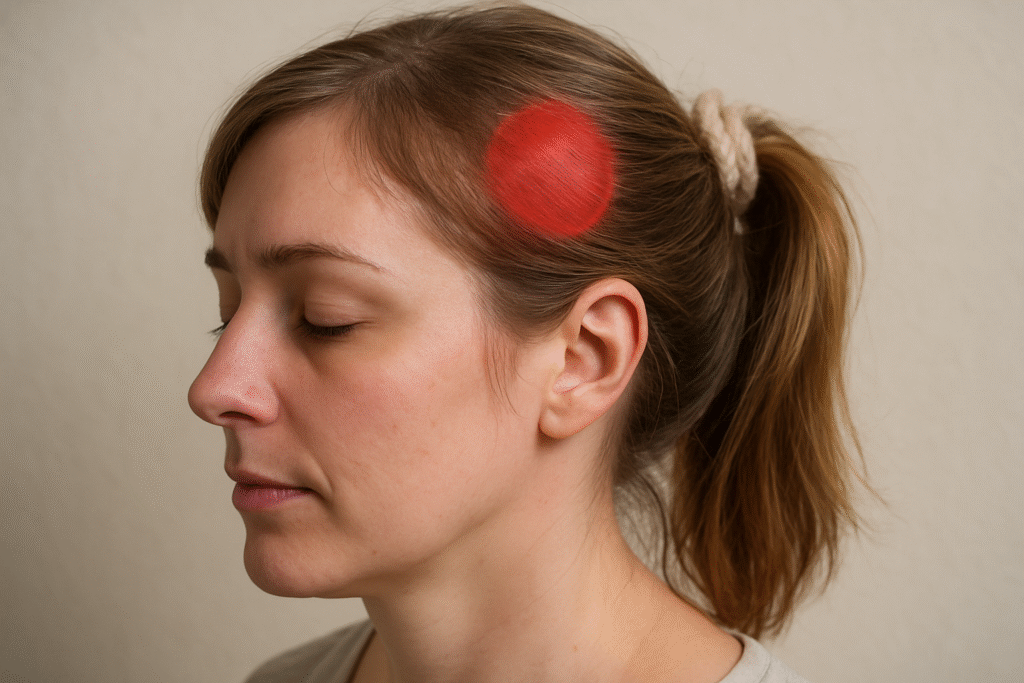 Imagem que mostra a localização da cefaleia numular