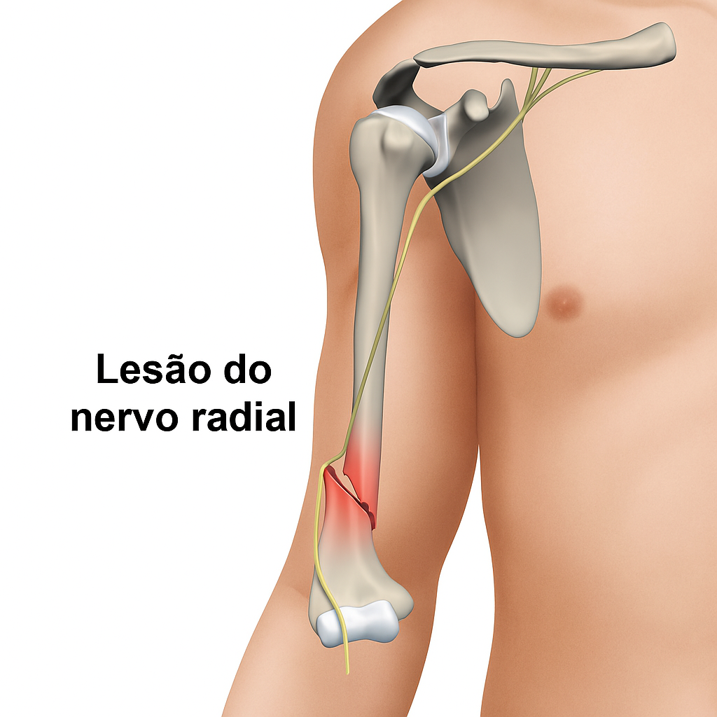 Fratura de úmero fazendo lesão de nervo radial