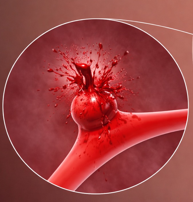 Desenho de um aneurisma roto