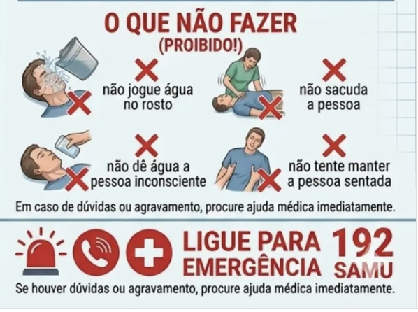 O que não fazer com uma pessoa desmaiada
